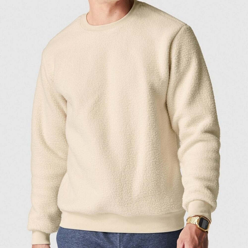 Fabletics The Explorer cream sherpa crewneck pullover sweatshirt sweater XS